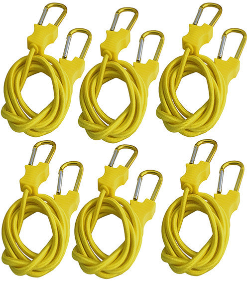 Bungee Cords with Carabiner, 6 Pack Long Heavy Duty Carabiner